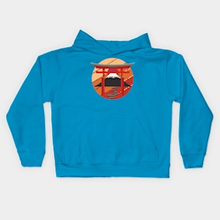 Retro Red Sun Tori Gate Kids Hoodie